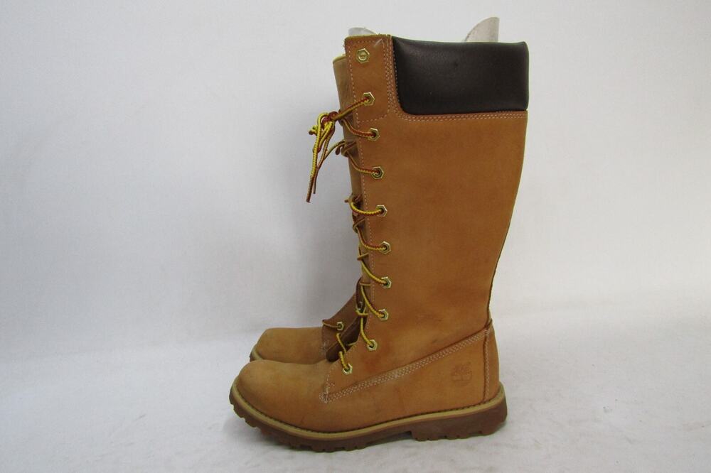 Timberland Youth Size 5.5 M Brown Leather Lace Up 12" Shaft Boots